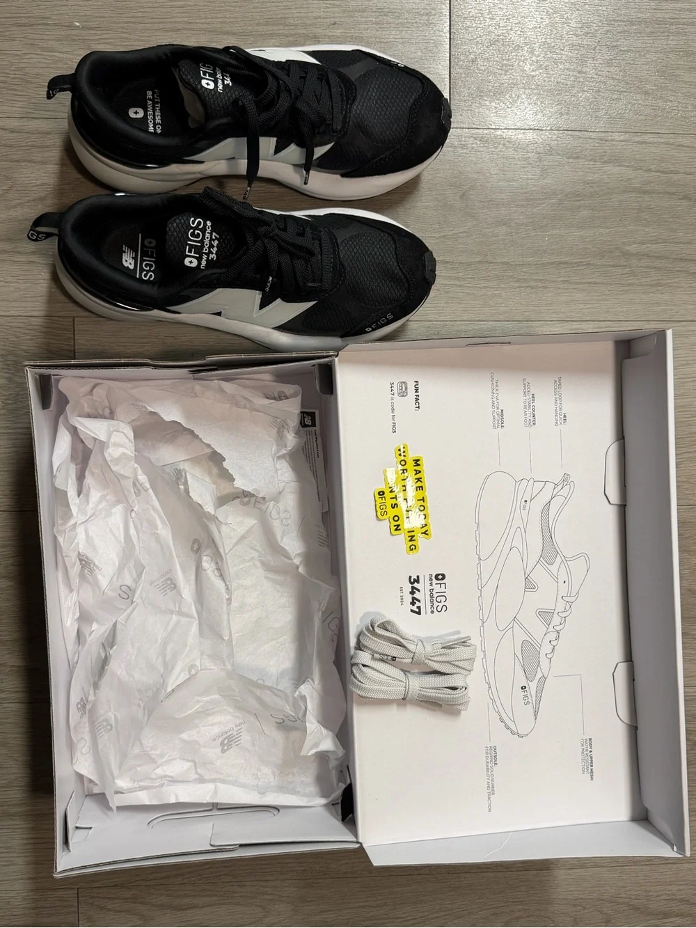 New Balance FIGS Black and White Women’s Sneakers